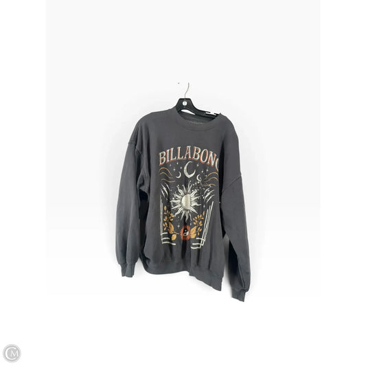 Sweatshirt Crewneck By Billabong In Grey, Size: M