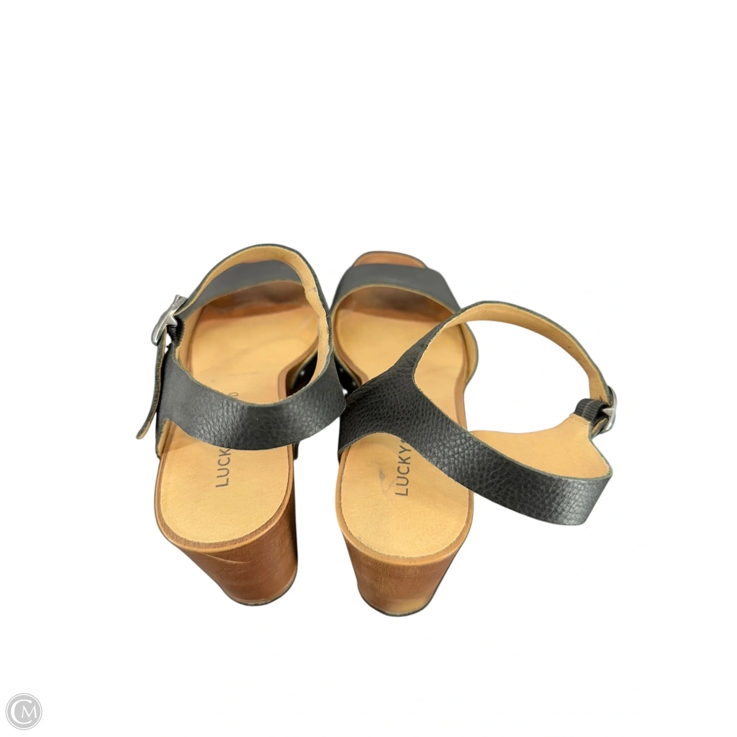 Shoes Heels Wedge By Lucky Brand In Black, Size: 8