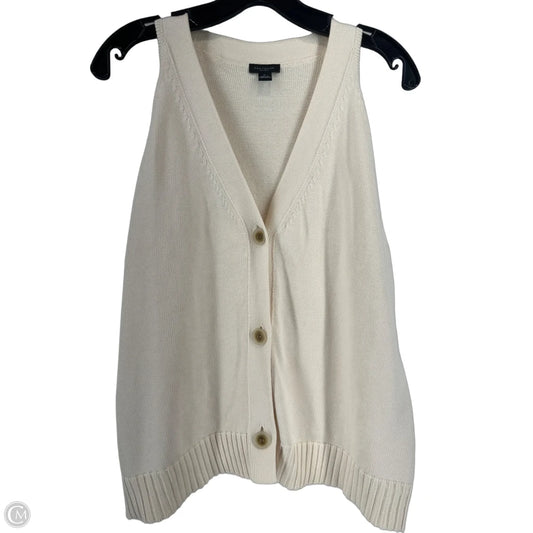 Vest Sweater By Ann Taylor In Cream, Size: Xl