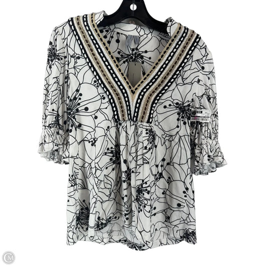 Top Short Sleeve By Blank London In Black & White, Size: Xxs