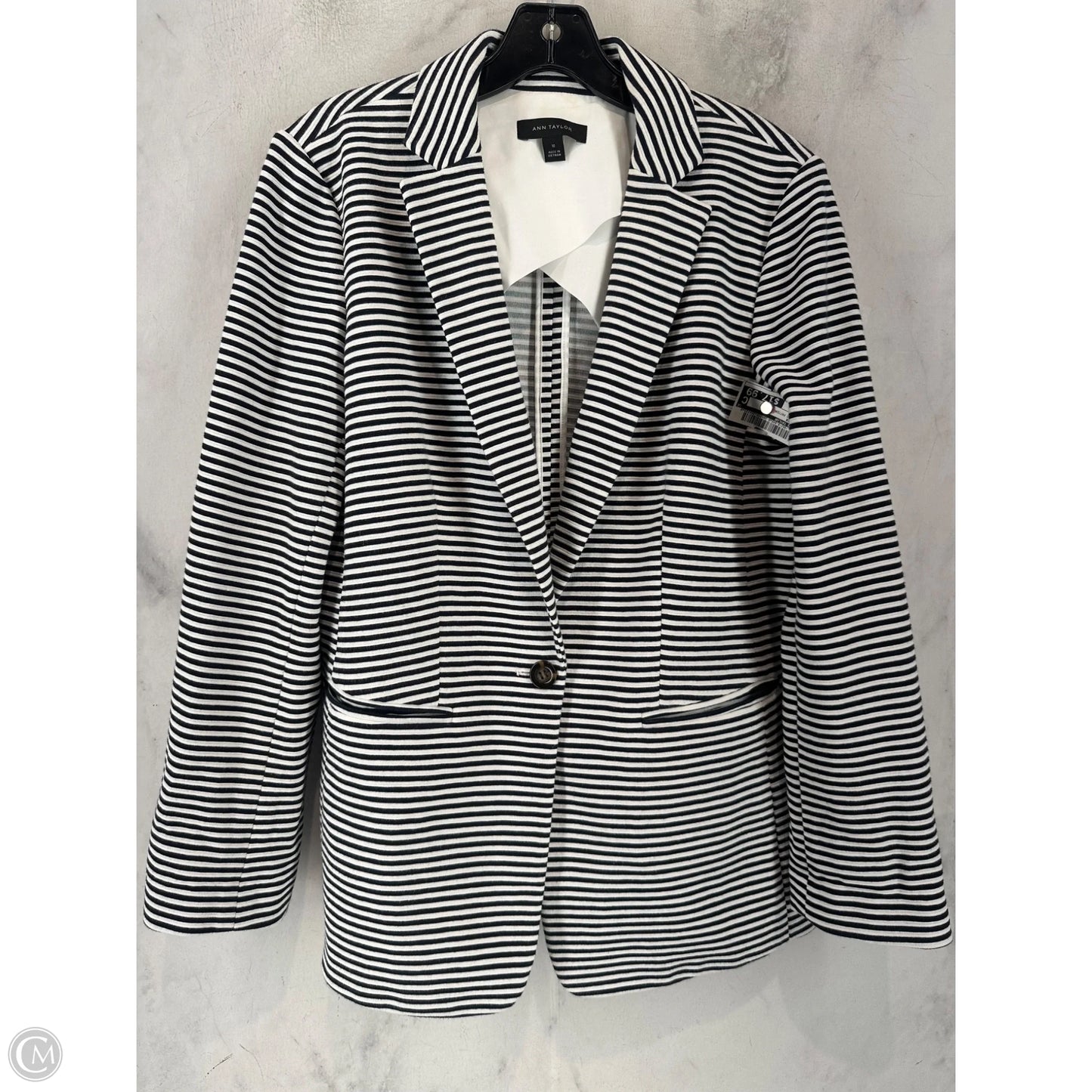 Blazer By Ann Taylor In Striped Pattern, Size: 10