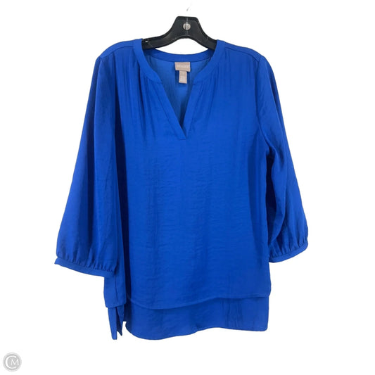 Top Short Sleeve By Chicos In Blue, Size: S