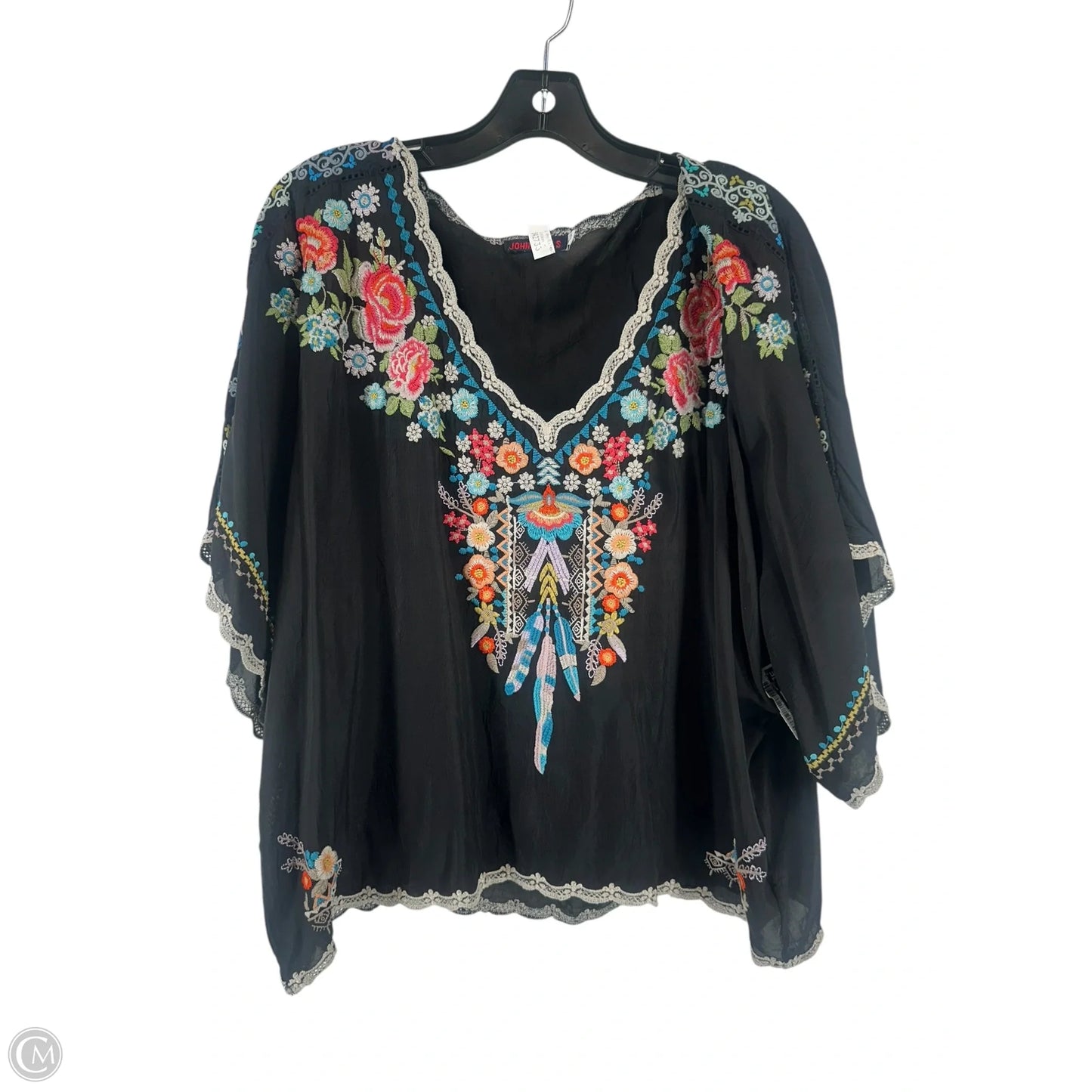 Top Short Sleeve By Johnny Was In Black, Size: M