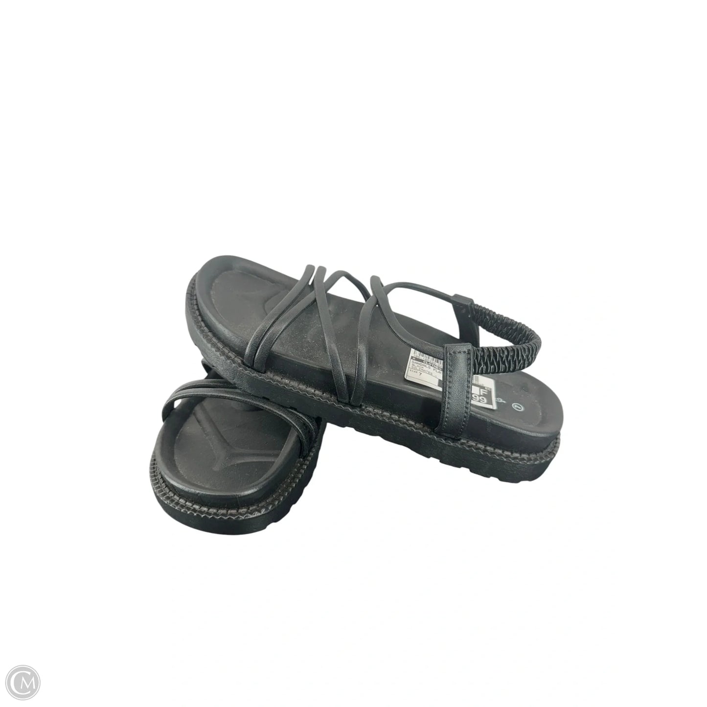 Sandals Flats By Clothes Mentor In Black, Size: 7