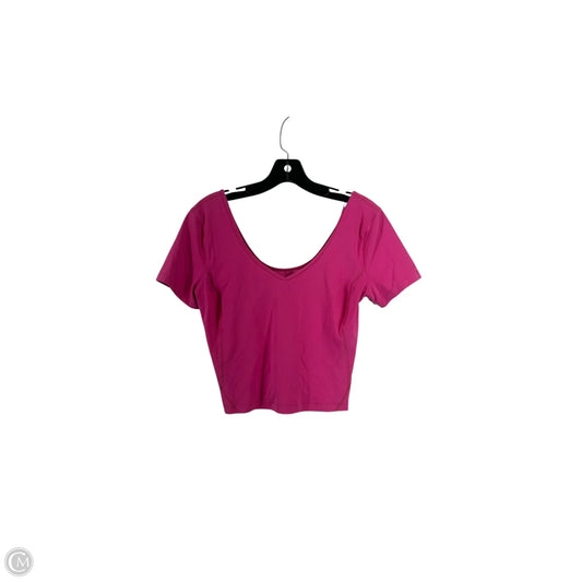 Athletic Top Short Sleeve By Lululemon In Pink, Size: S