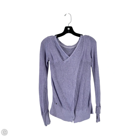 Athletic Top Long Sleeve Collar By Lululemon In Purple, Size: S