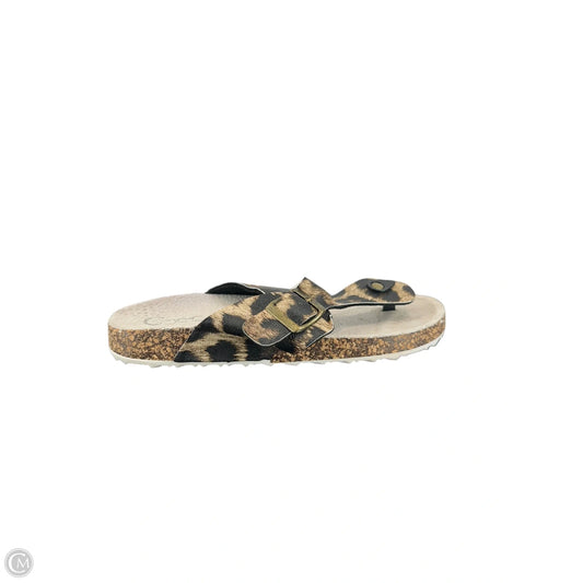 Sandals Flats By Clothes Mentor In Animal Print, Size: 10