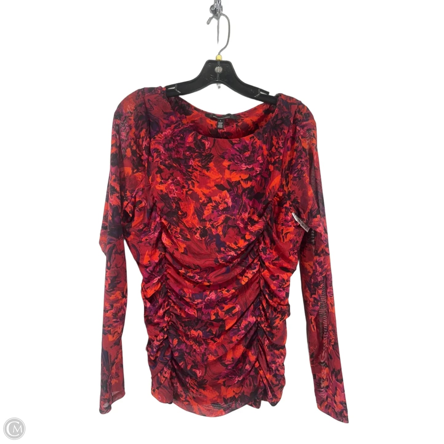 Top Long Sleeve By White House Black Market In Red, Size: L