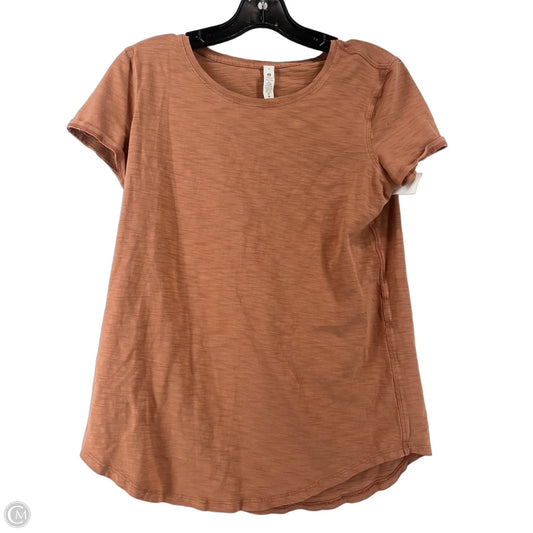 Top Short Sleeve Basic By Lululemon In Tan, Size: 8