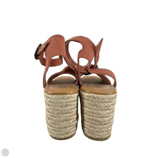 Sandals Heels Wedge By Ana In Brown, Size: 8.5