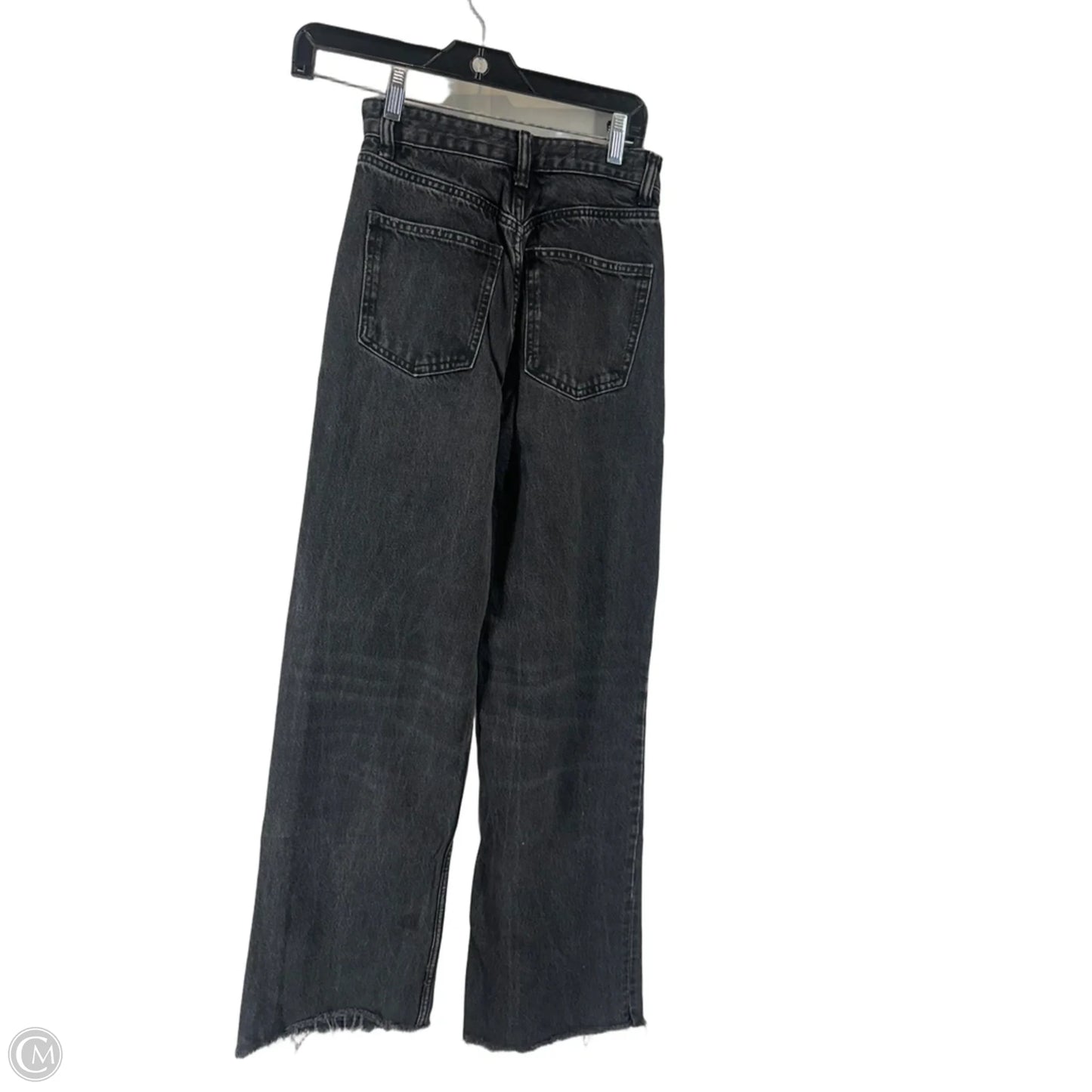 Jeans Straight By Zara In Black Denim, Size: 0