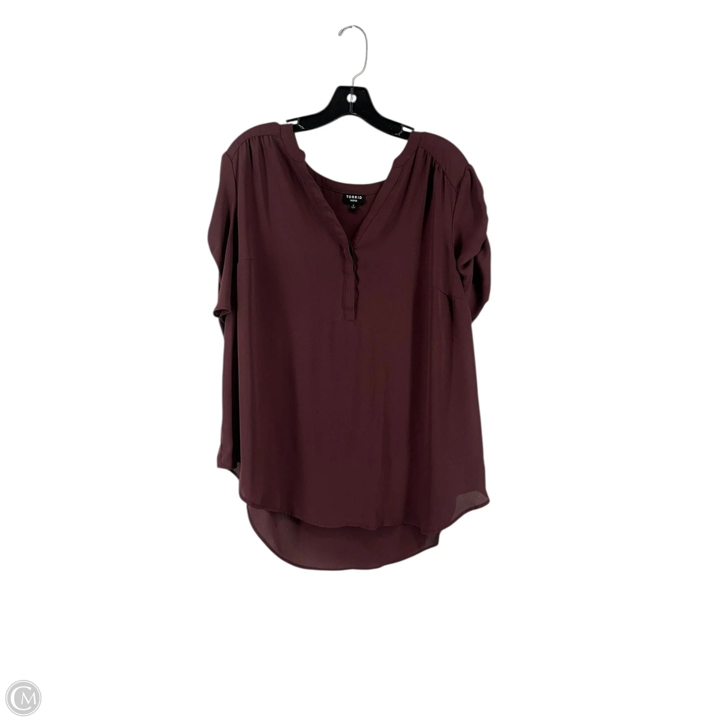 Blouse Short Sleeve By Torrid In Purple, Size: 2x