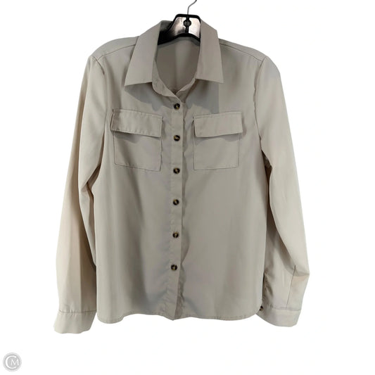 Blouse Long Sleeve By Shein In Cream, Size: M