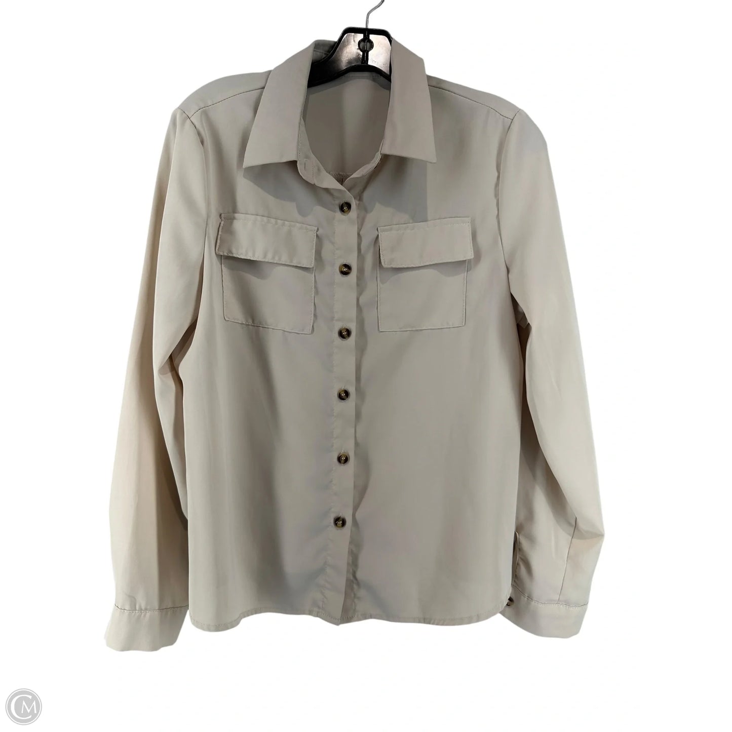 Blouse Long Sleeve By Shein In Cream, Size: M