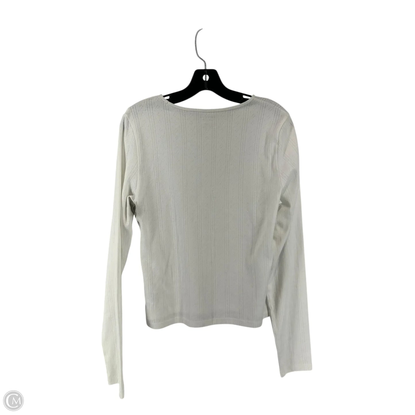 Top Long Sleeve Basic By American Eagle In White, Size: Xl