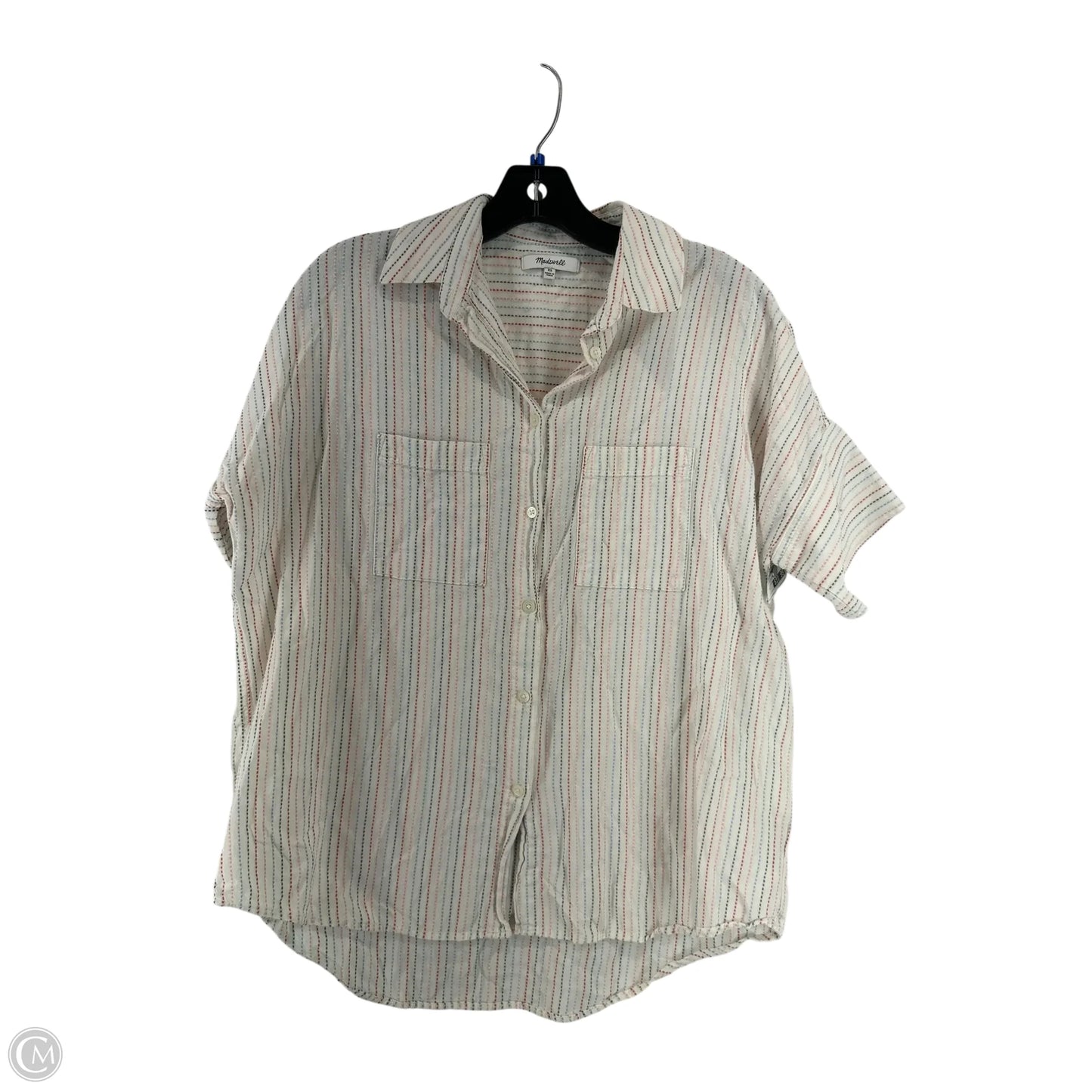 Top Short Sleeve By Madewell In Striped Pattern, Size: Xs
