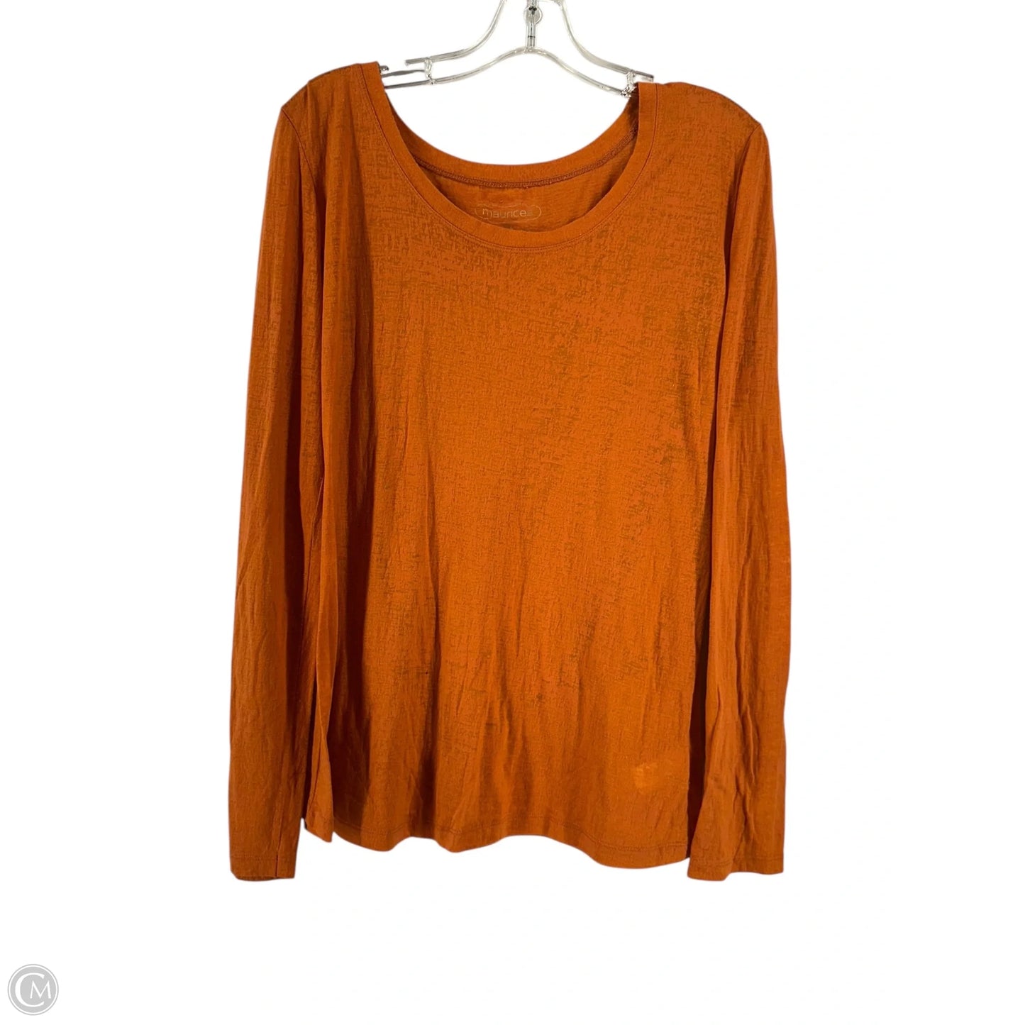 Top Long Sleeve Basic By Clothes Mentor In Orange, Size: L