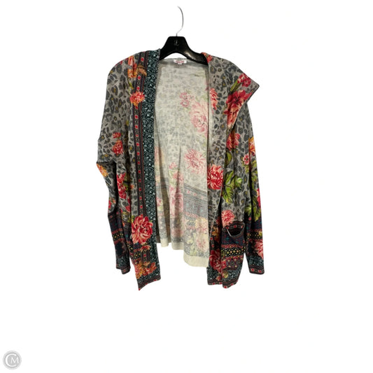 Cardigan By Johnny Was In Red & Tan, Size: L