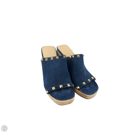 Sandals Heels Block By Marc Fisher In Blue, Size: 6.5