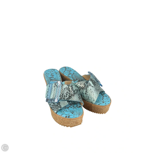 Sandals Heels Block By Donald Pliner In Teal, Size: 5.5
