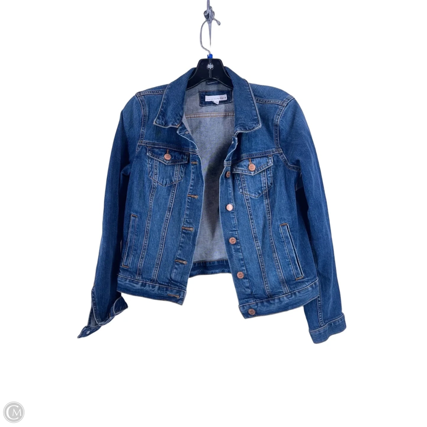 Jacket Denim By Loft In Blue Denim, Size: M