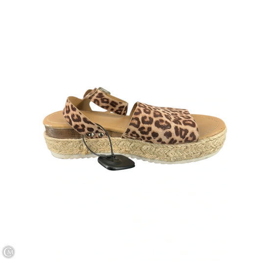 Sandals Heels Block By Soda In Animal Print, Size: 10