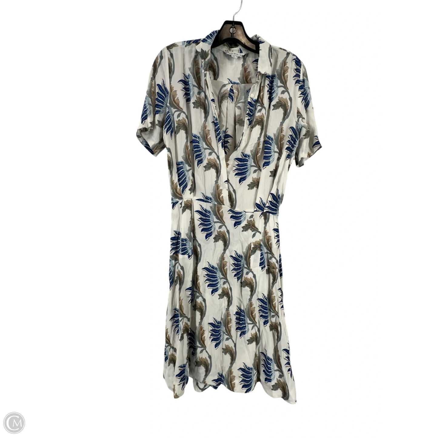 Dress Casual Midi By Clothes Mentor In Blue & Cream, Size: 6