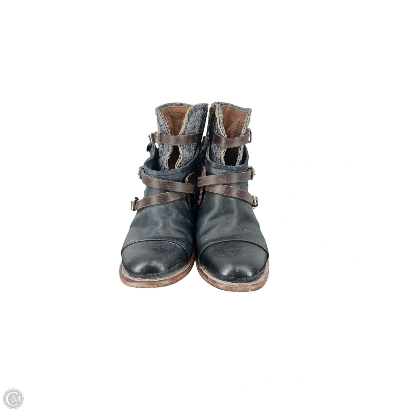 Boots Ankle Heels By Freebird In Navy, Size: 9