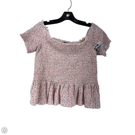 Top Short Sleeve By American Eagle In Floral Print, Size: L