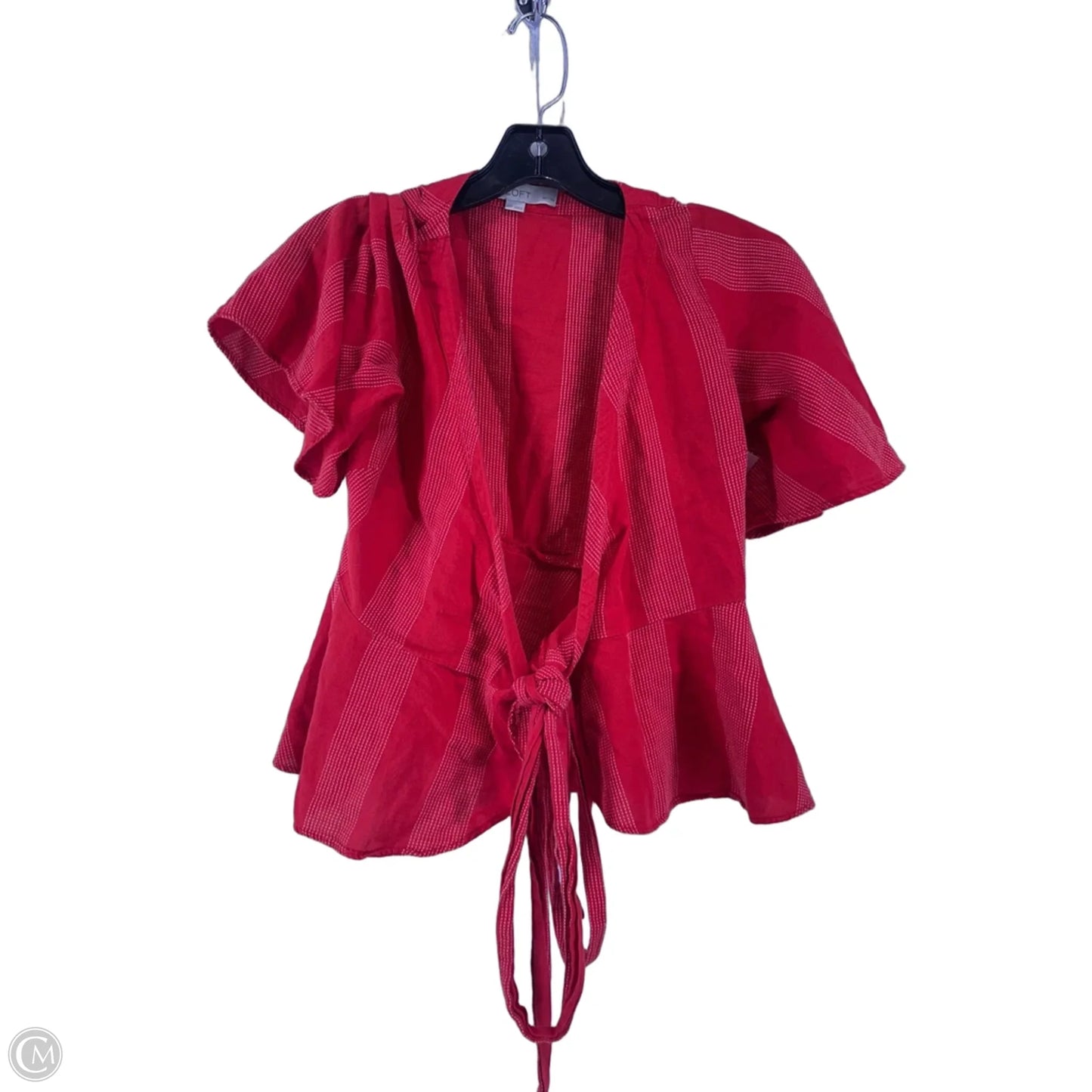 Top Short Sleeve By Loft In Red, Size: Xxs