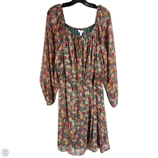 Dress Party Midi By Clothes Mentor In Floral Print, Size: 1x