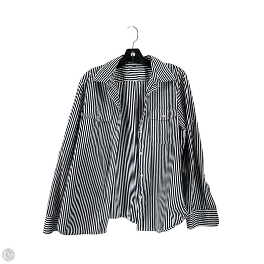 Top Long Sleeve By Lauren By Ralph Lauren In Striped Pattern, Size: L