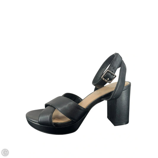 Sandals Heels Block By Kelly And Katie In Black, Size: 8