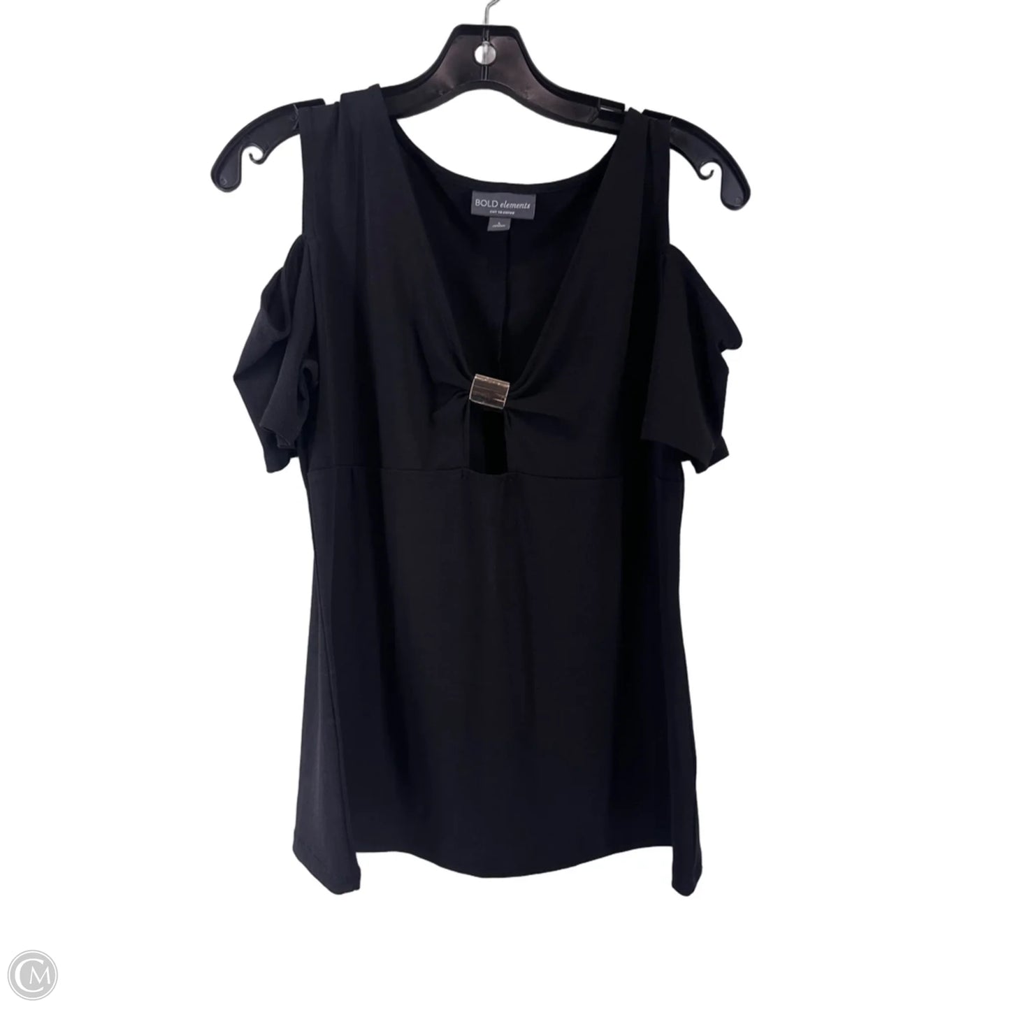 Top Short Sleeve By Bold Elements In Black, Size: L