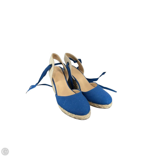 Sandals Heels Platform By Clothes Mentor In Blue, Size: 7.5