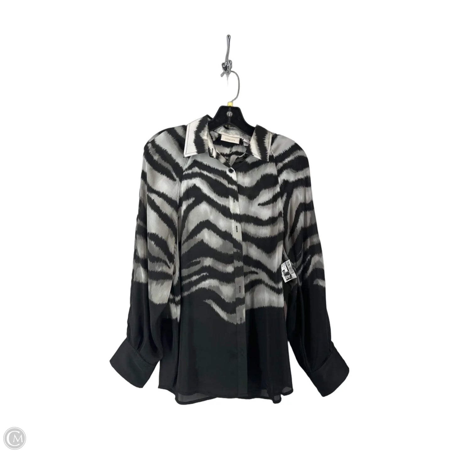 Top Long Sleeve By Chicos In Black & White, Size: 0