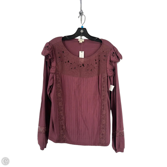 Top Long Sleeve By Tiny In Red, Size: L