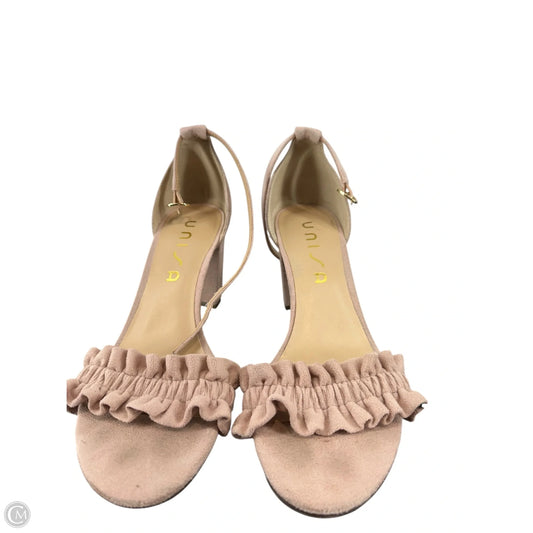 Sandals Heels Block By Unisa In Pink, Size: 8