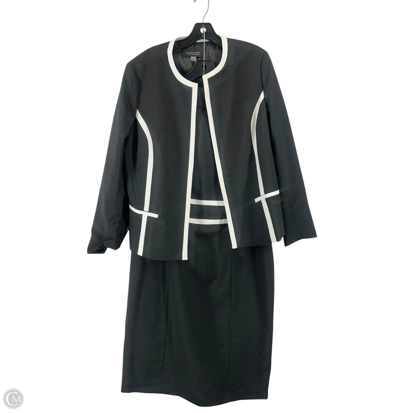 Dress Suit 2pc By Black Label In Black & White, Size: 16
