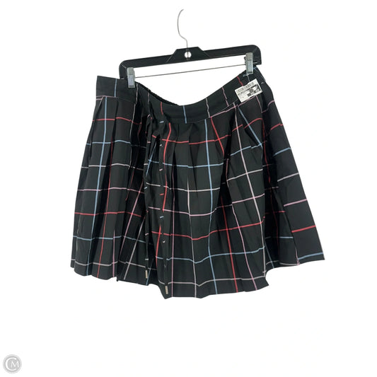 Skirt Mini & Short By Free Assembly In Black & Blue, Size: Xl