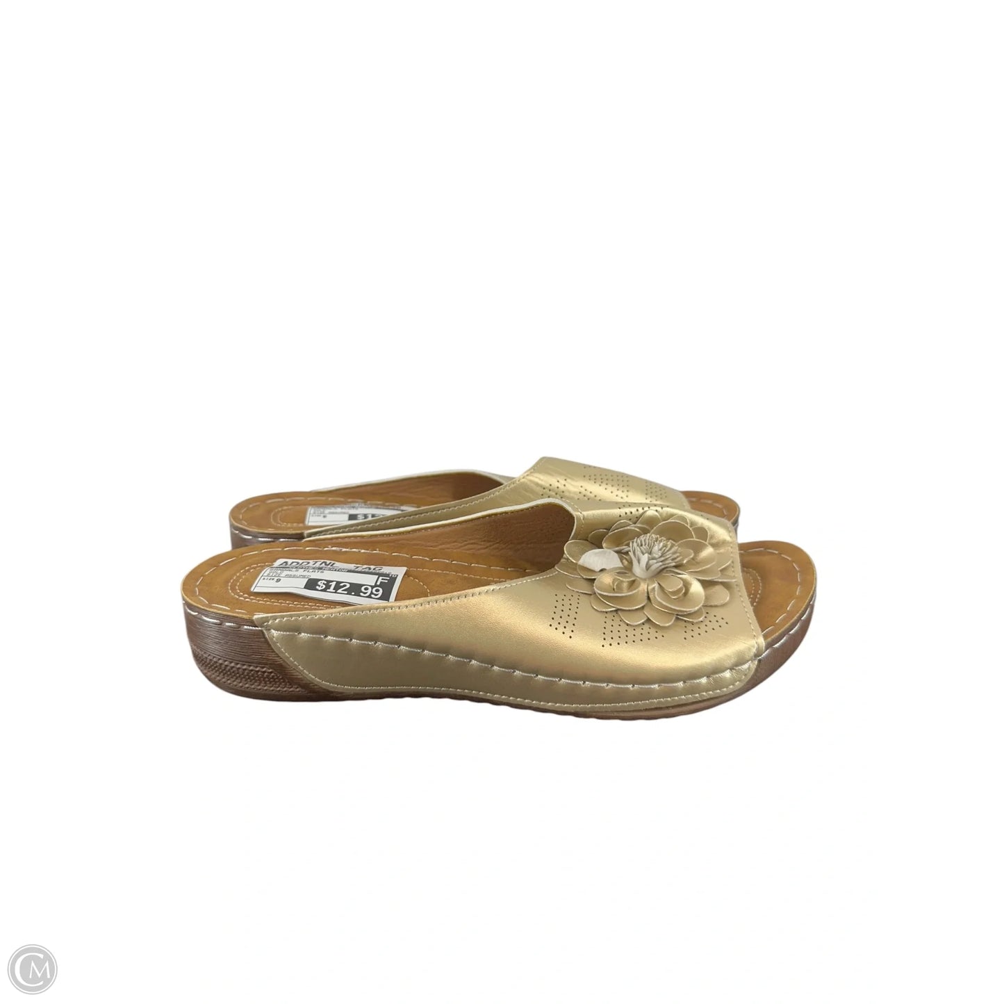 Sandals Flats By Clothes Mentor In Gold, Size: 9