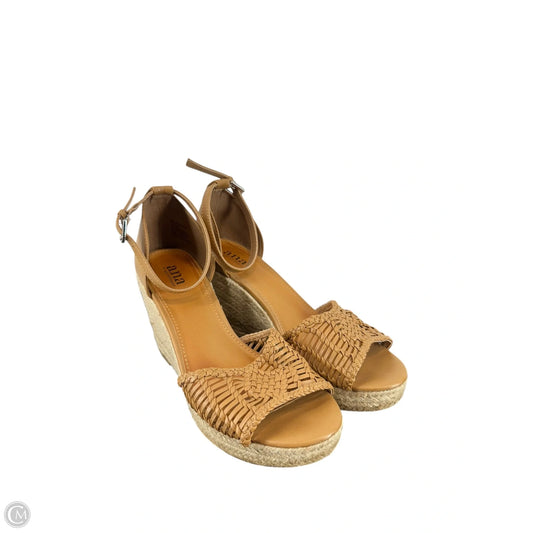 Shoes Heels Wedge By Ana In Brown, Size: 9
