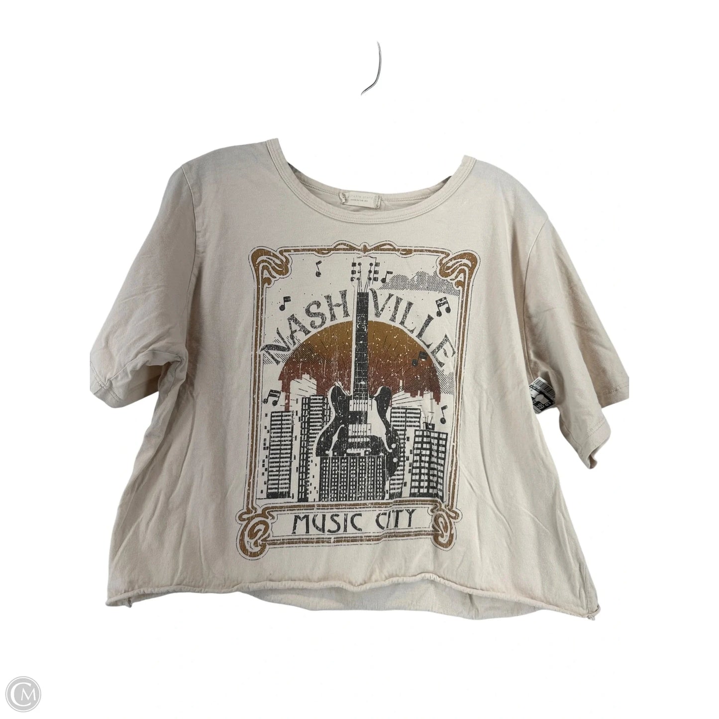 Top Short Sleeve By Altard State In Beige, Size: M