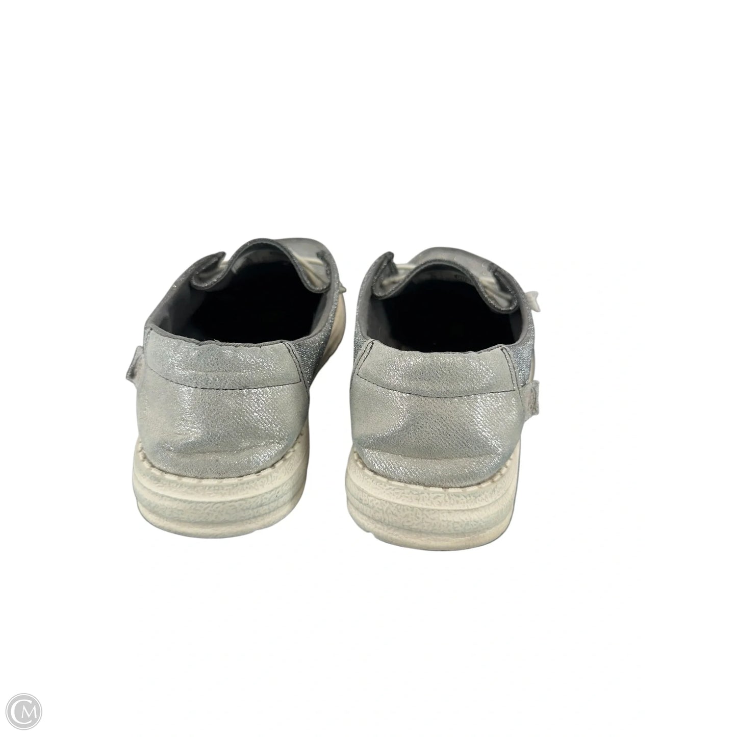 Shoes Flats By Hey Dude In Silver, Size: 7