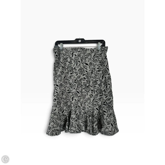 Skirt Midi By Ann Taylor In Black & Grey, Size: 8
