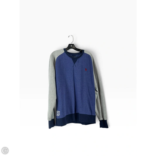 Sweatshirt Crewneck By Polo Ralph Lauren In Blue & Grey, Size: Xl