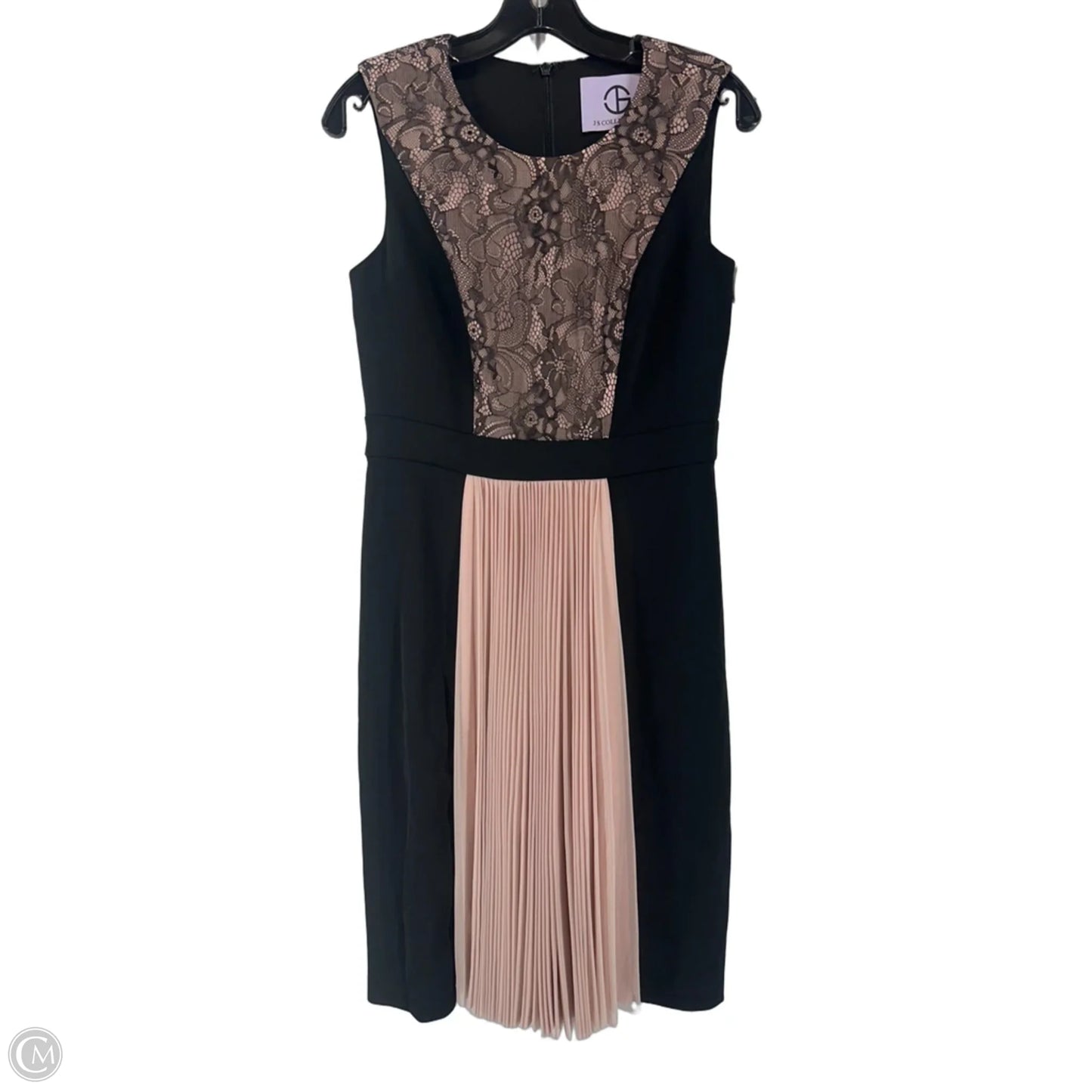 Dress Casual Midi By Js Collections In Black & Pink, Size: 8