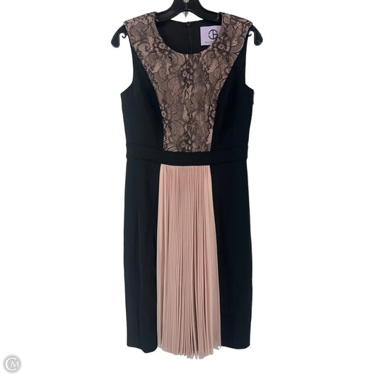 Dress Casual Midi By Js Collections In Black & Pink, Size: 8