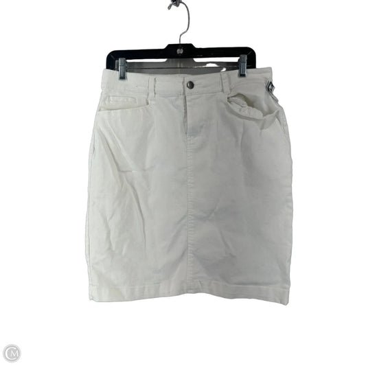 Skirt Midi By Per Se In White Denim, Size: 8