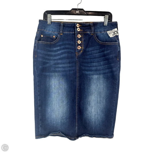 Skirt Midi By Clothes Mentor In Blue Denim, Size: 10